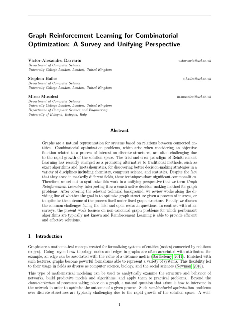 Graph Reinforcement Learning Survey | PDF | Computational Complexity ...