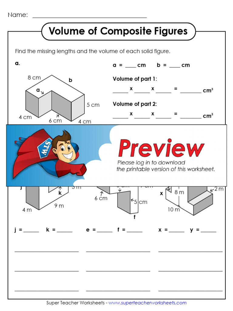 Volume of Composite Figures Worksheet | PDF | Volume | Quantity