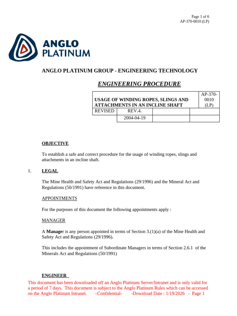 AP-370-0010-LP Using of ropes and slings | PDF | Risk | Rope