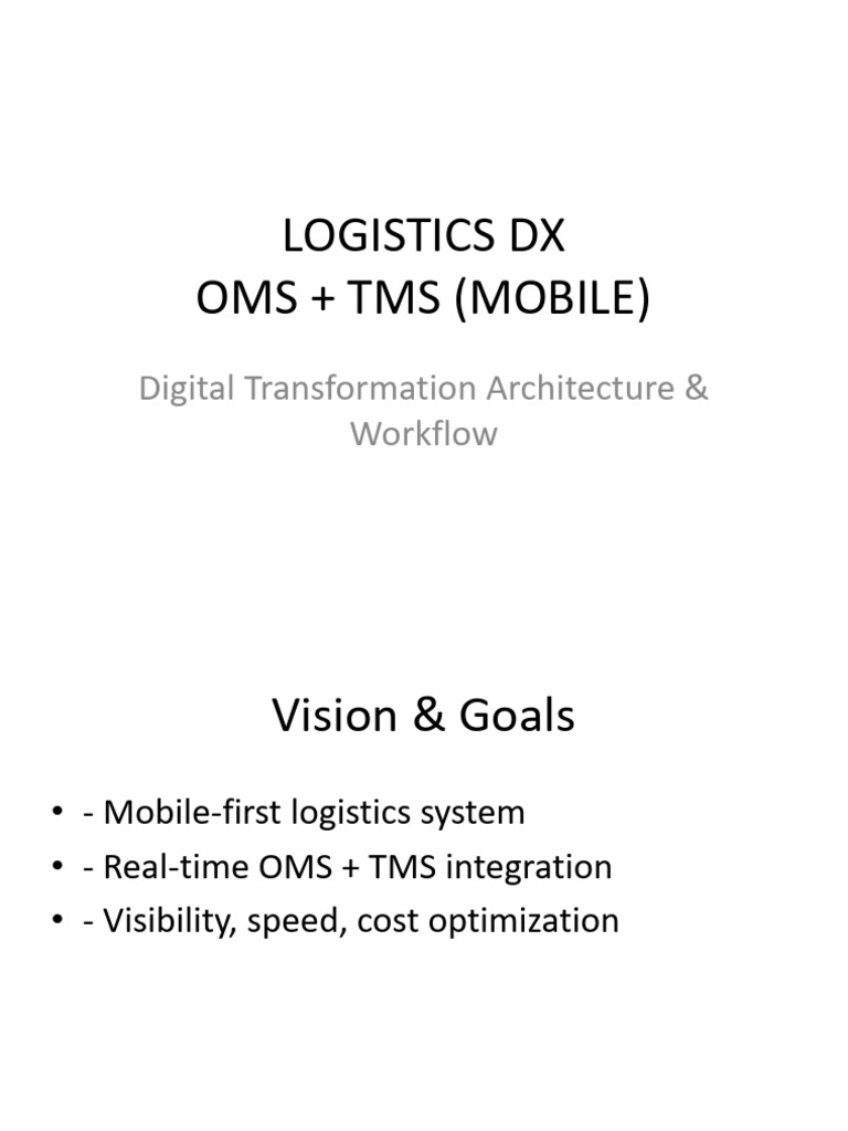 Logistics DX OMS TMS With Diagrams | PDF