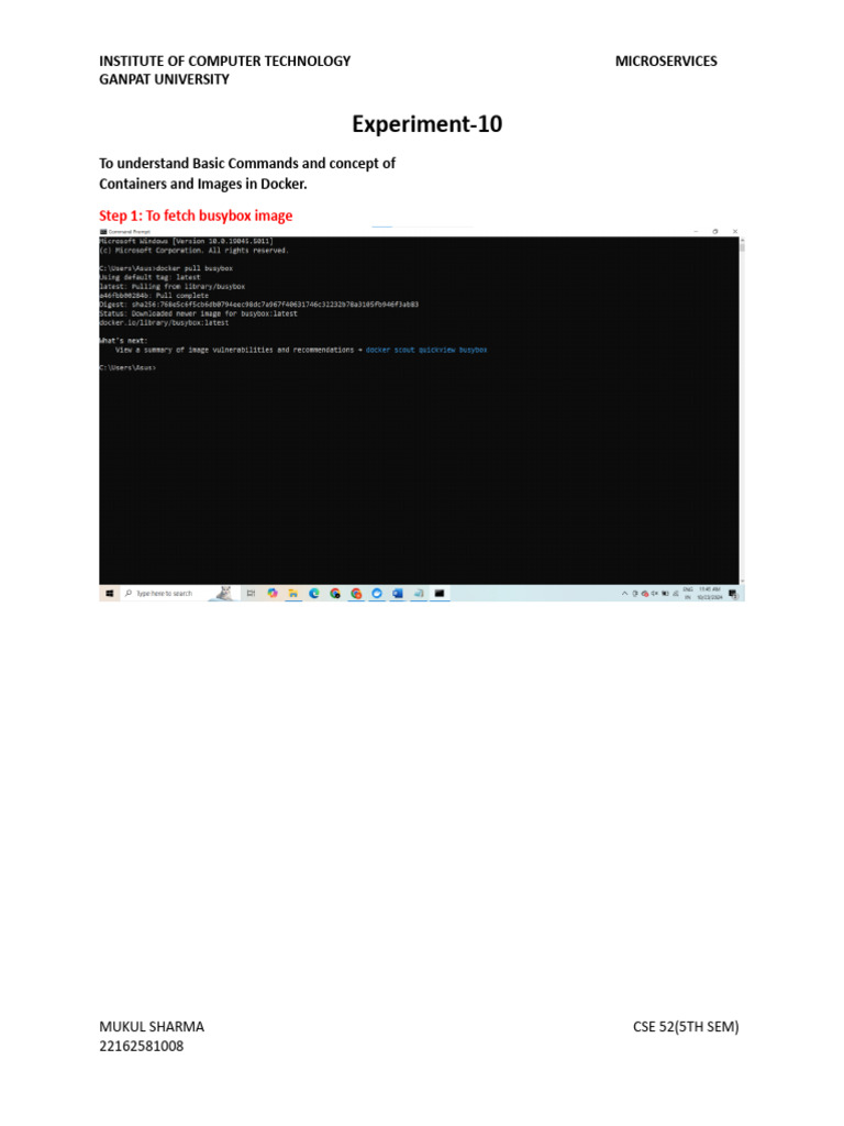 Experiment 10 | PDF | Computing