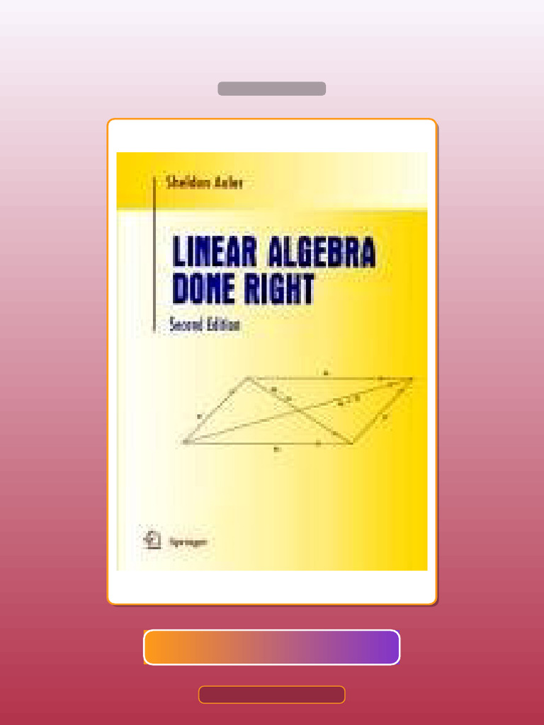 Test Bank for Linear Algebra Done Right | PDF | Multiple Choice | Textbook