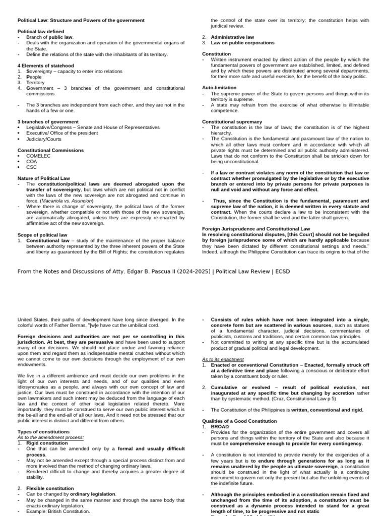 Understanding Political Law and Government Structure | PDF ...