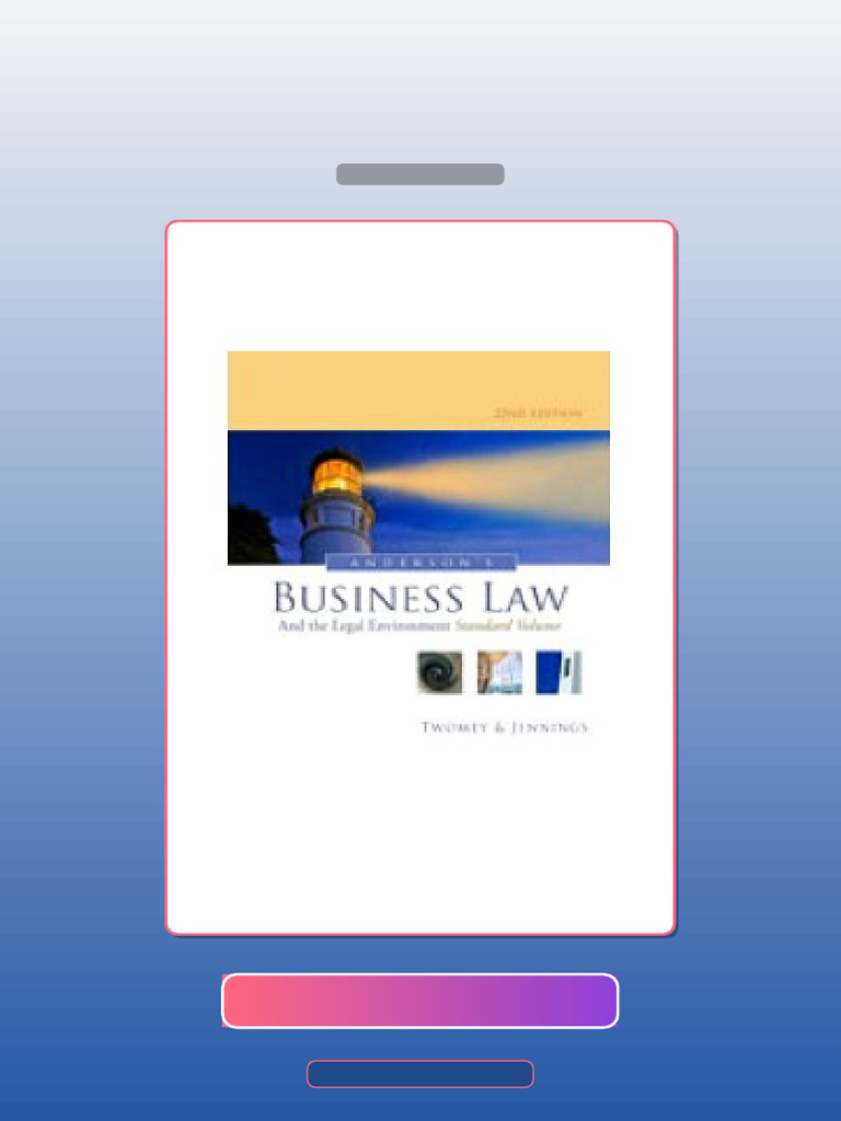 Test Bank for Andersons Business Law and the Legal Environment Standard ...