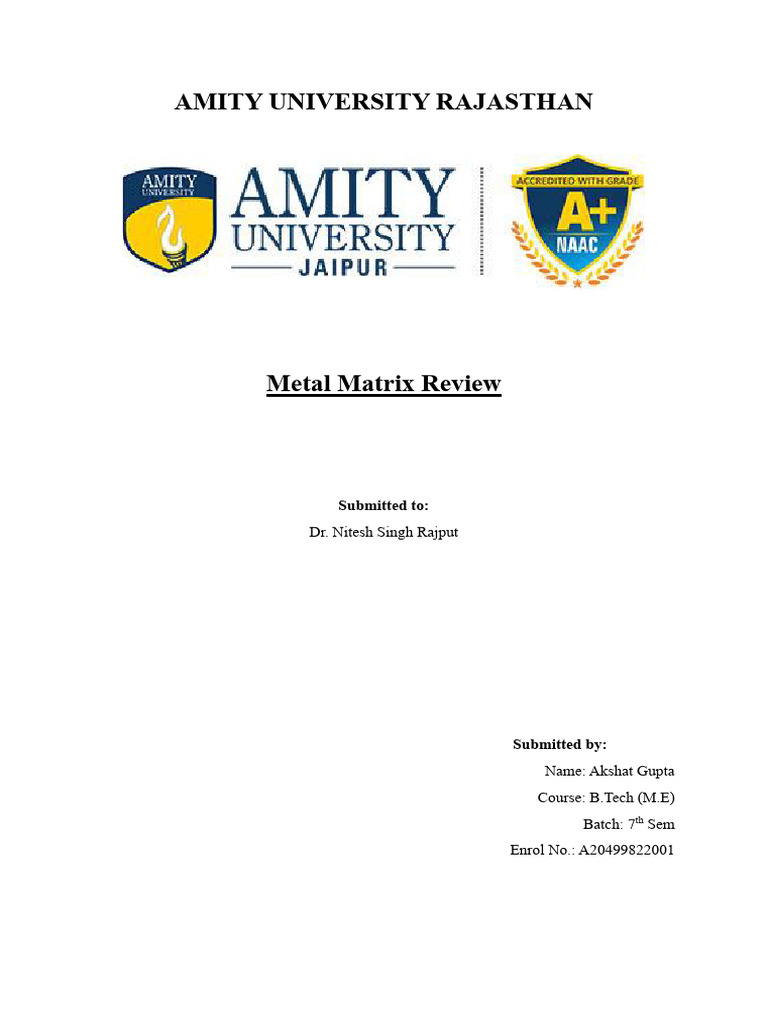 Comprehensive Review of Metal Matrix Composites | PDF | Composite ...
