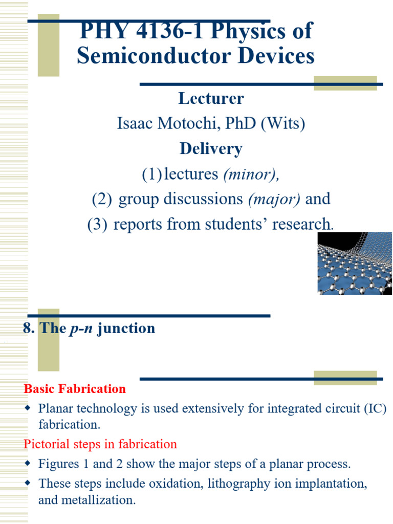 Semiconductor Device Fabrication Process | PDF | P–N Junction ...