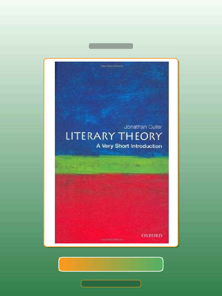 Test Bank for Literary Theory a Very Short Introduction | PDF ...