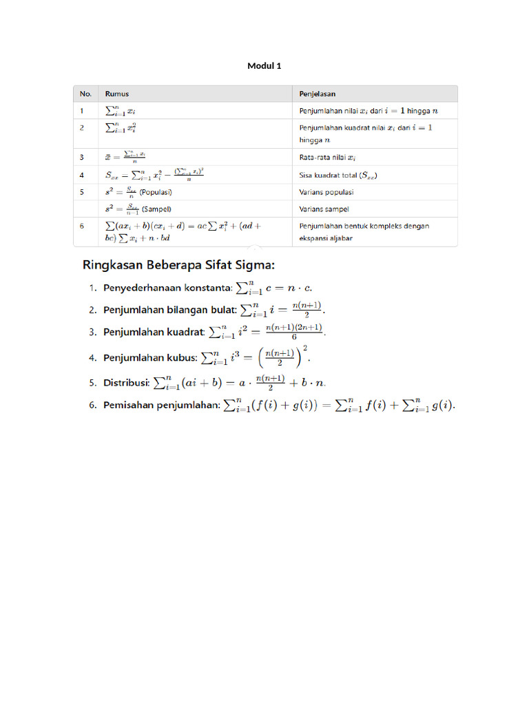 Rumus Statistika | PDF