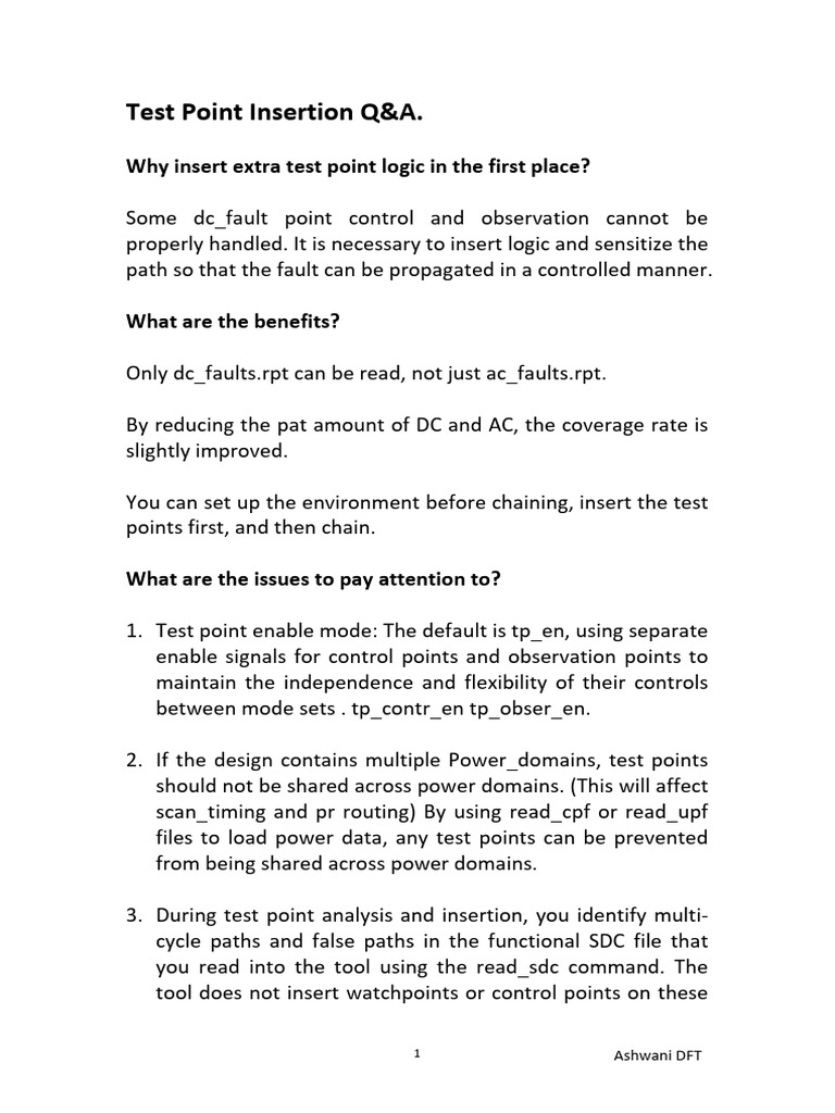Test Point Insertion Guidelines | PDF | Electronics | Computing