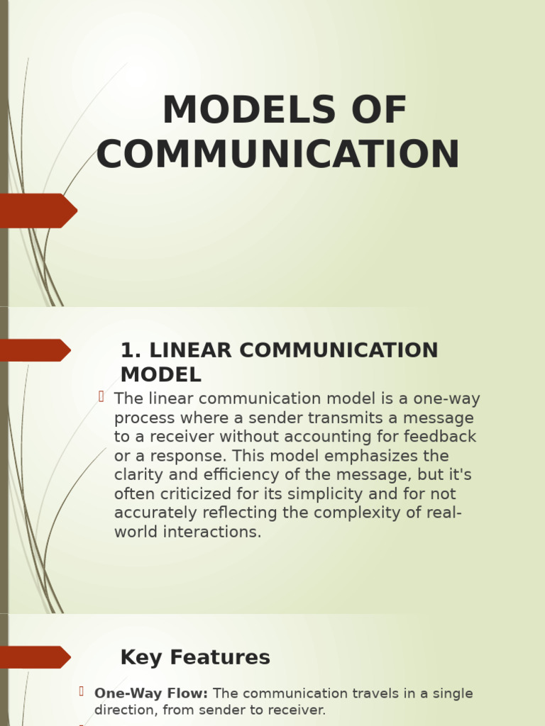 Overview of Communication Models | PDF | Public Speaking | Communication