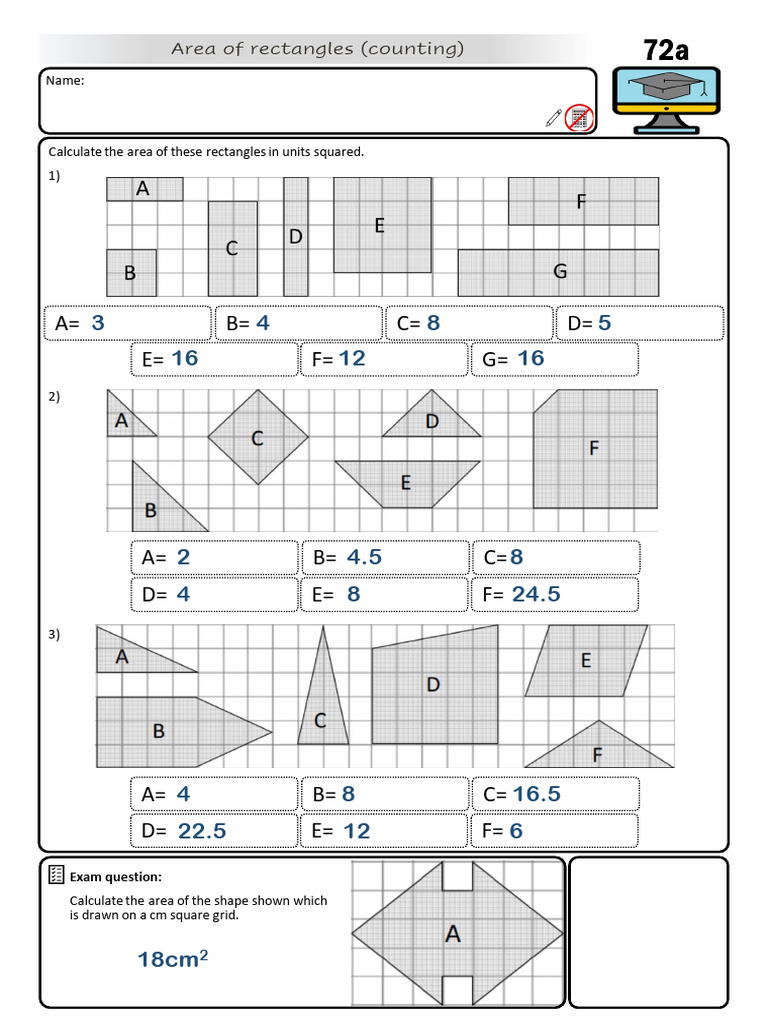 Calculate Rectangle Areas on Grid | PDF