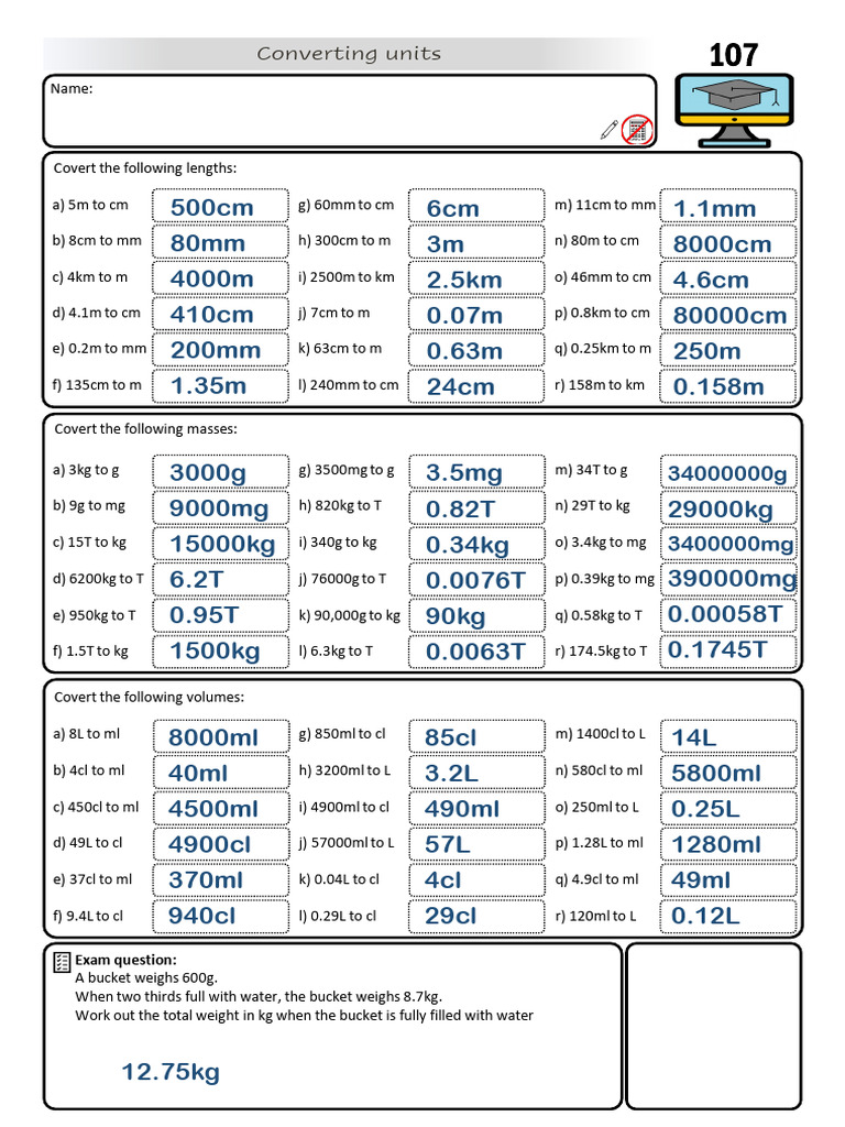 Unit Conversion Guide: Weights & Measures | PDF