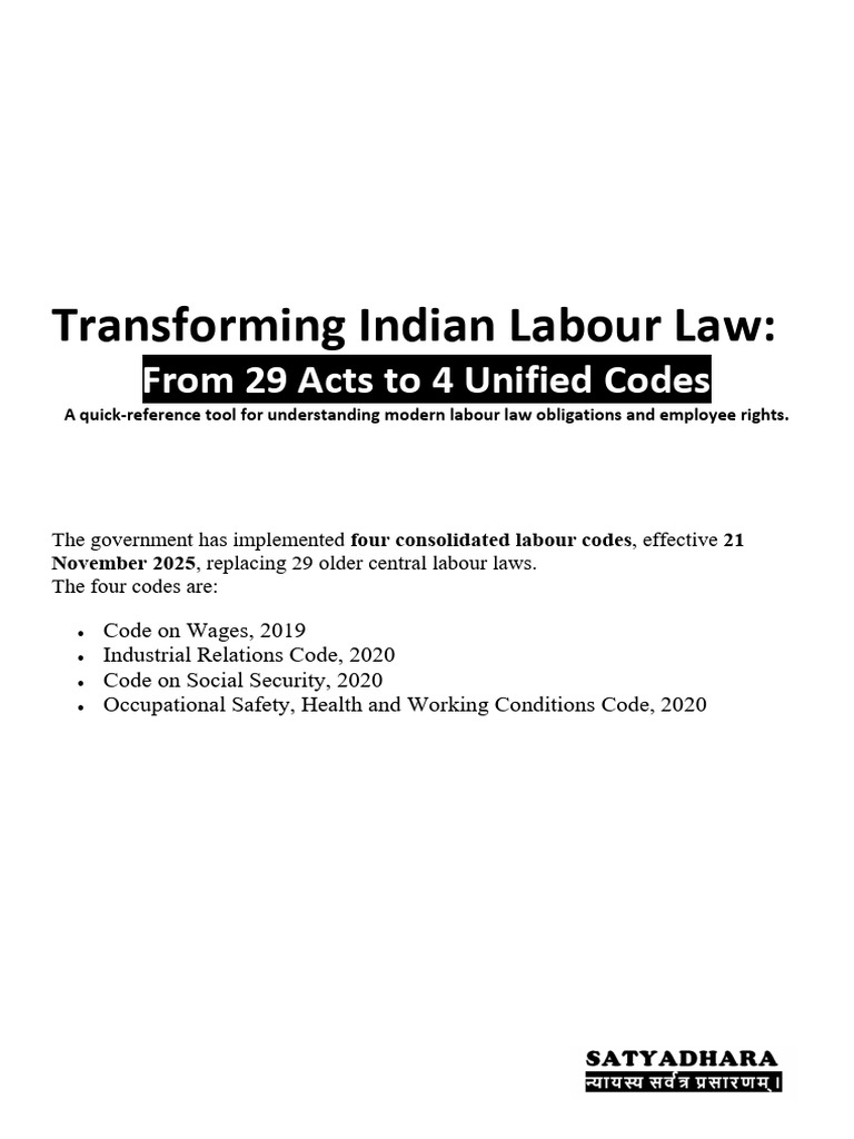 Understanding India s New Labour Codes and Key Reforms 1764483765 | PDF ...