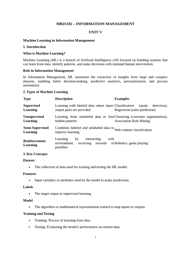Machine Learning in Information Management | PDF | Cloud Computing ...