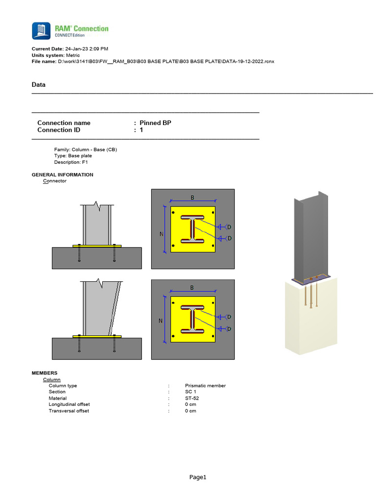 Base Plate Design for Steel Connections | PDF | Column | Building ...