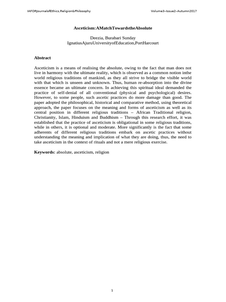 Understanding Asceticism in World Religions | PDF | Asceticism | Celibacy