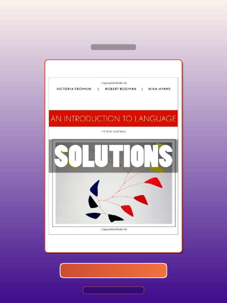 Test Bank for an Introduction to Language 10th Edition Fromkin | PDF ...