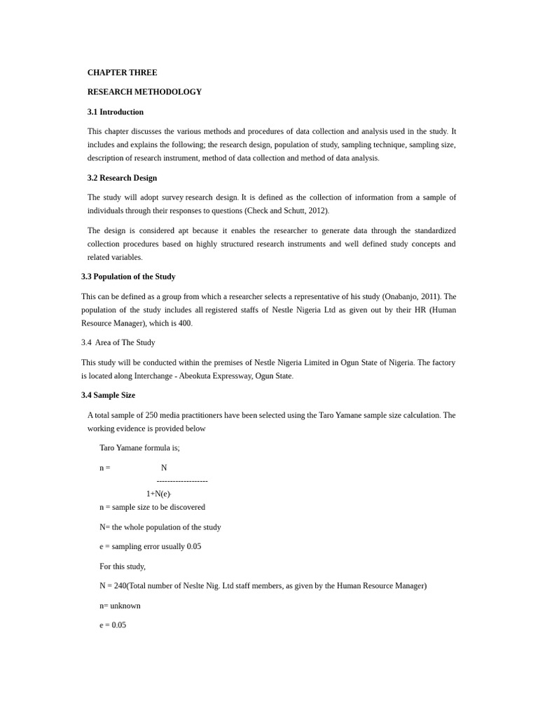 My Project (Chapter 3)-1 | PDF | Sampling (Statistics) | Questionnaire