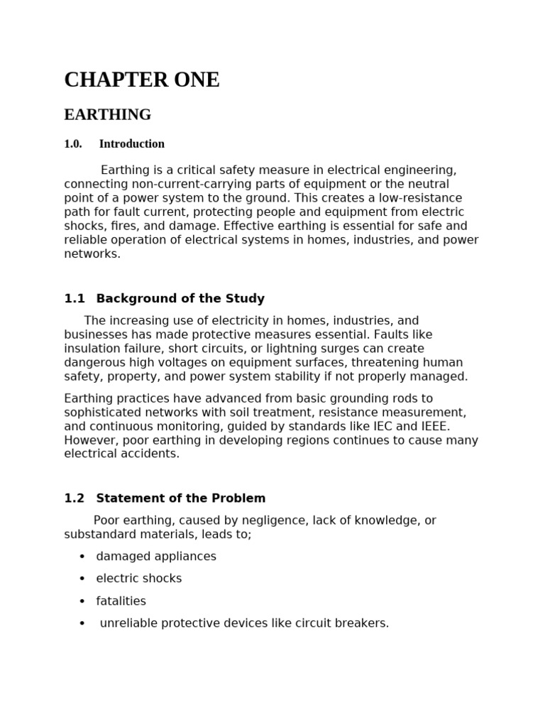 Importance of Earthing in Electrical Safety | PDF | Electromagnetism ...