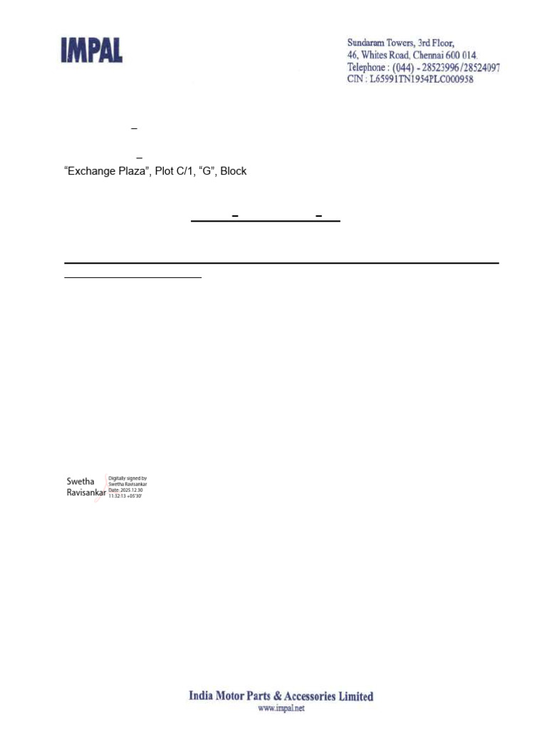 Trading Window Closure Notice for IMPAL | PDF