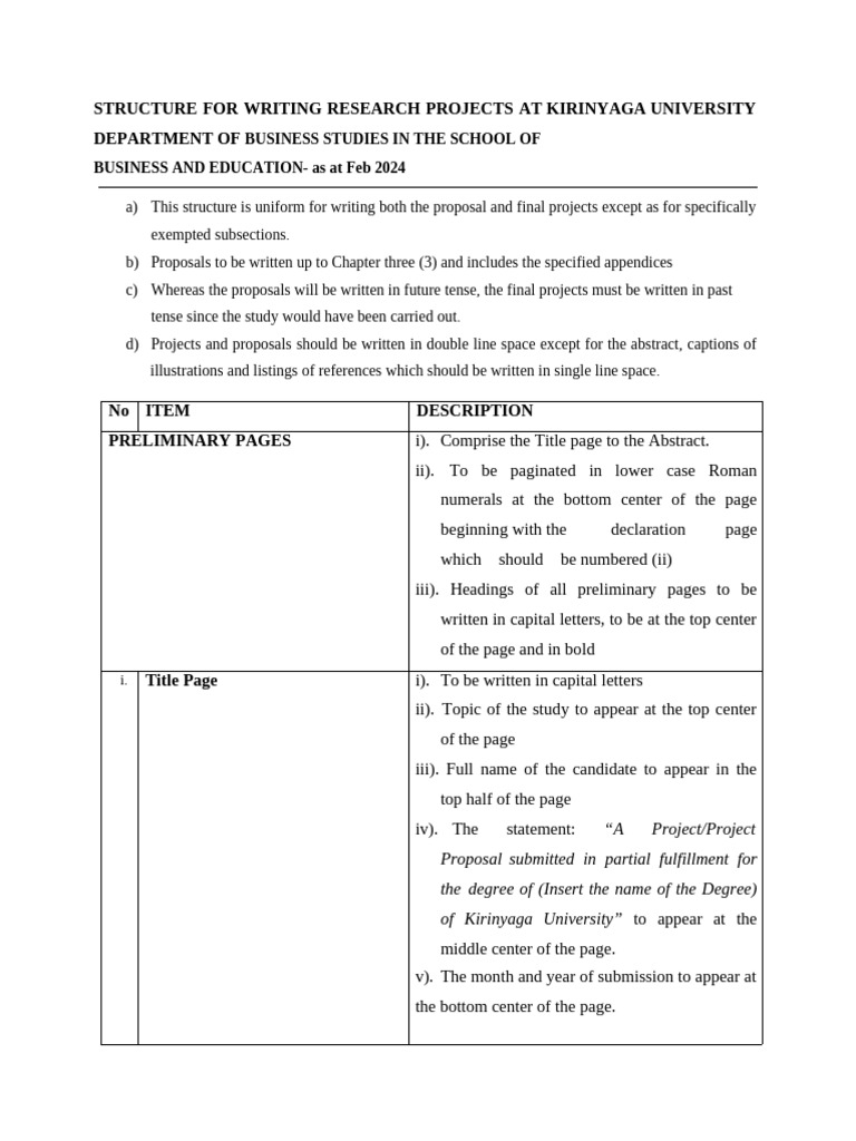 KyU Structure of writing proposals and project- Feb 2024 | PDF ...