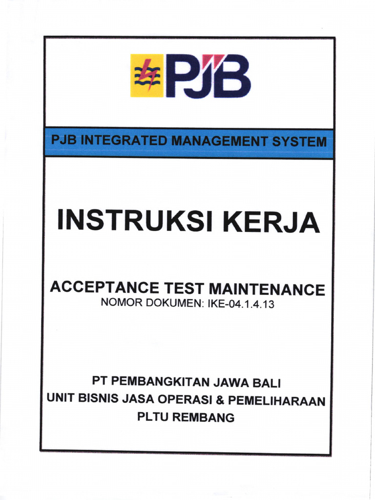 IKE-04.1.4.13 Acceptance Test Maintenance | PDF