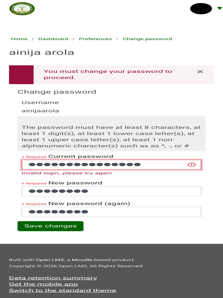 Change Password Instructions for Users | PDF