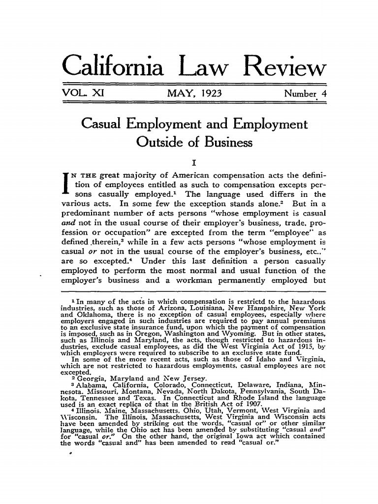 Casual Employment in California Law | PDF | Employment