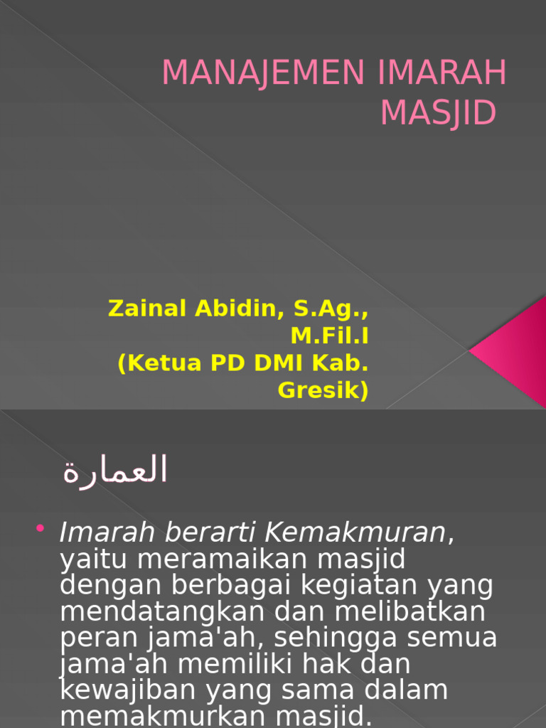 Manajemen Imarah Masjid | PDF