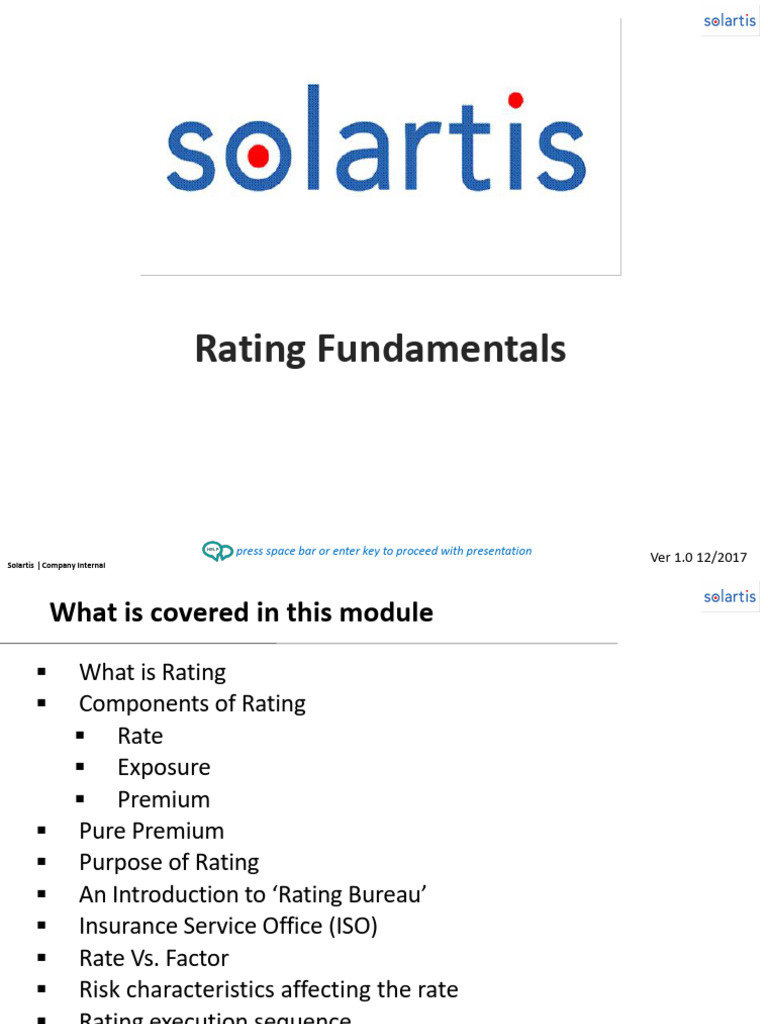 WIP_Solartis Rating (v 1.1) | PDF | Insurance | Underwriting