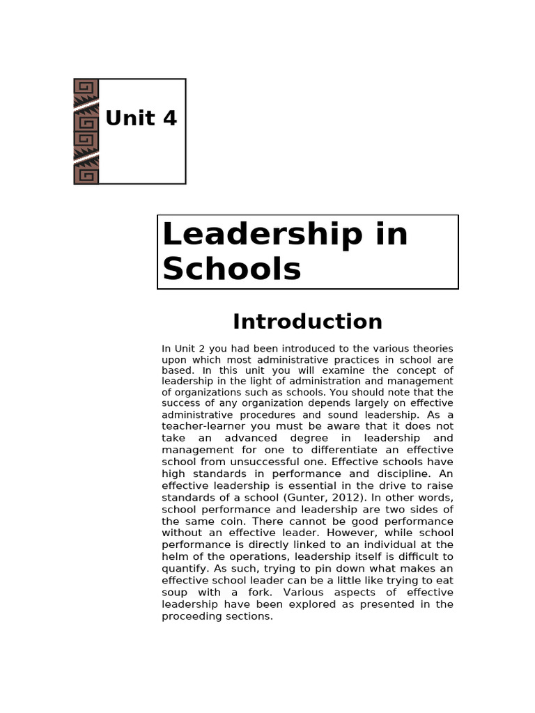 Effective Leadership in Schools | PDF | Leadership | Incentive