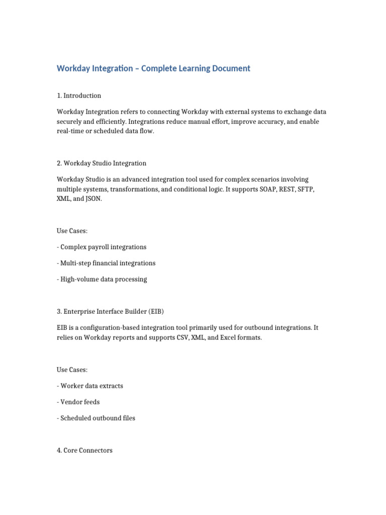 Workday Integration Learning Guide | PDF