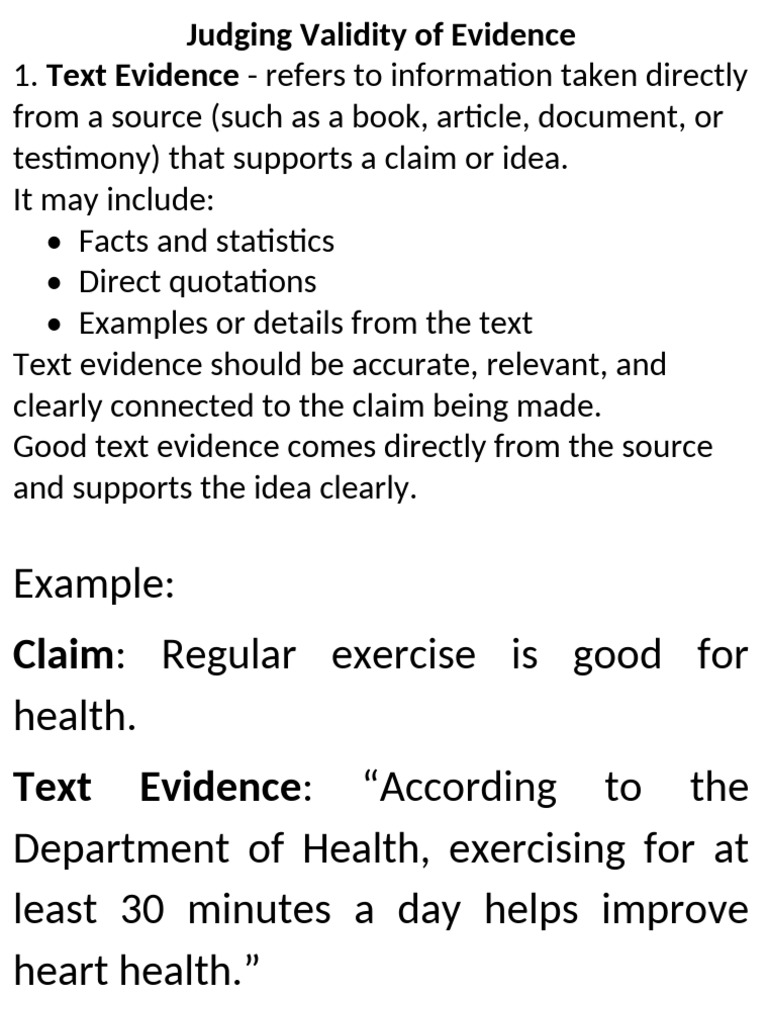 Validating Evidence: A Step-by-Step Guide | PDF