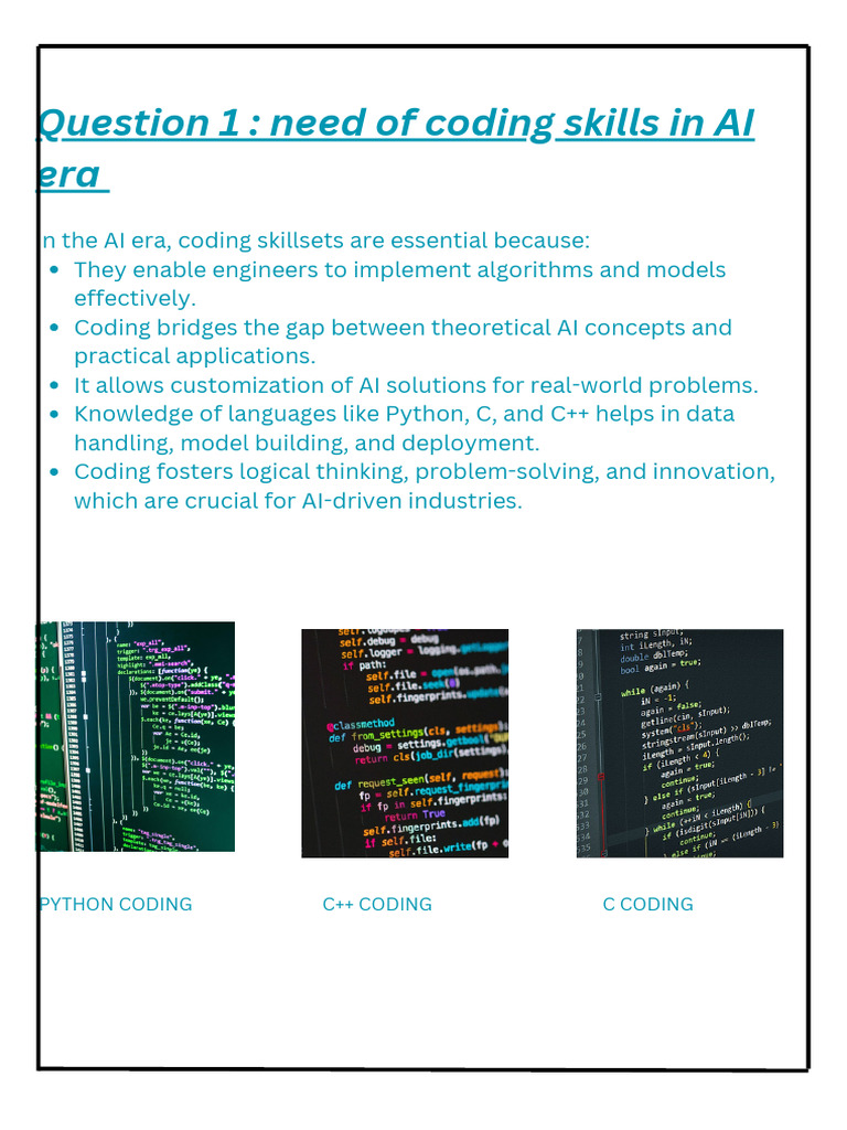 Importance of Coding in AI & Hotel System | PDF | Computer Programming ...