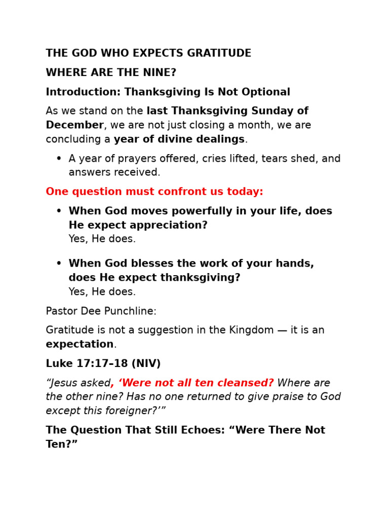 The God Who Expects Gratitude | PDF | Jesus | Gratitude