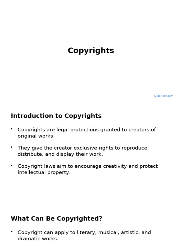 Copyrights PPT | PDF | Copyright | Property Law
