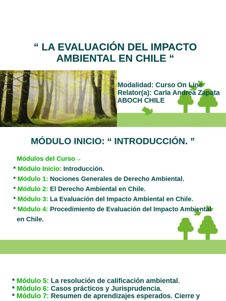 Curso de Evaluación de Impacto Ambiental en Chile | PDF | Evaluación de ...
