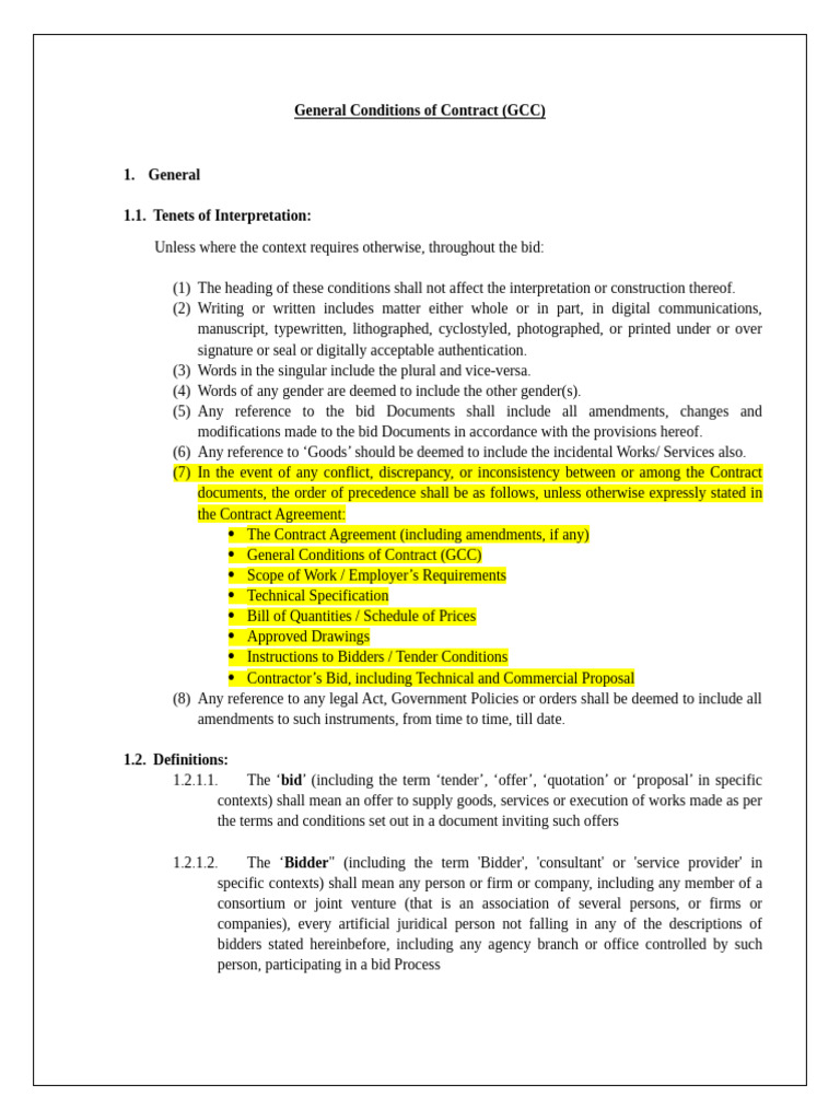 General Conditions of Contract Overview | PDF | Employment | Indemnity
