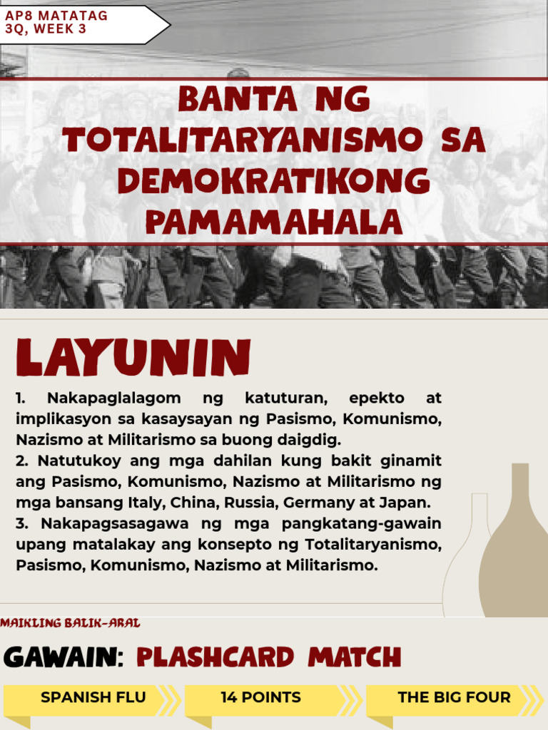 AP8 MATATAG 3QW3 Banta NG Totalitaryanismo Sa Demokratikong Pamamahala ...