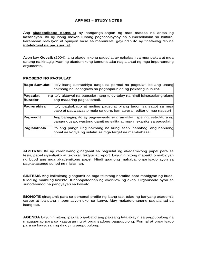 App 003 First at Study Notes | PDF