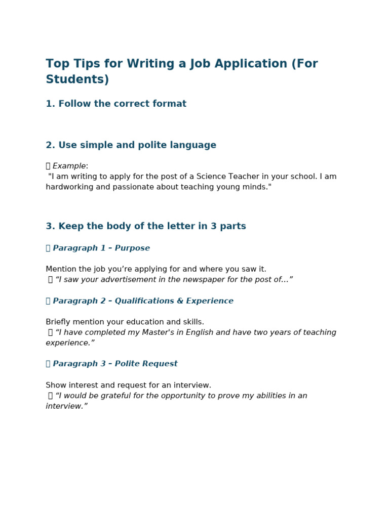 Job Application With Sample (1) | PDF