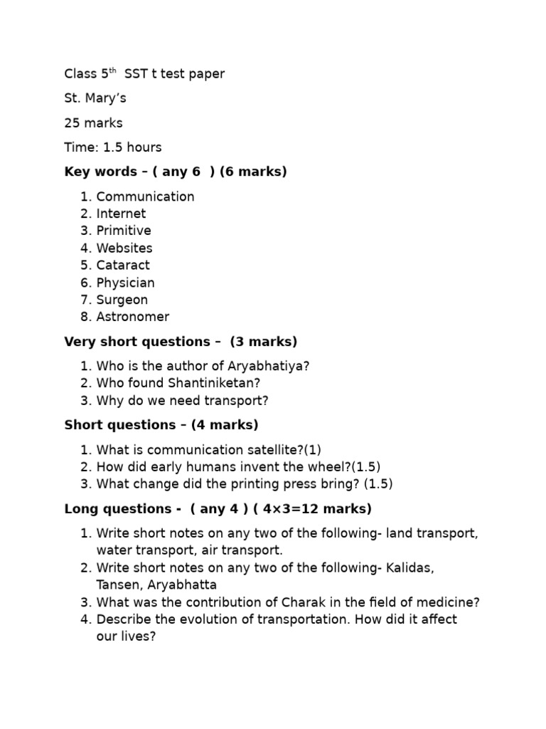 5th SST | PDF