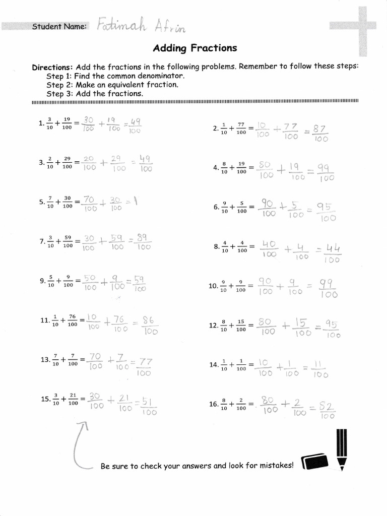 How to Add Fractions: Step-by-Step Guide | PDF