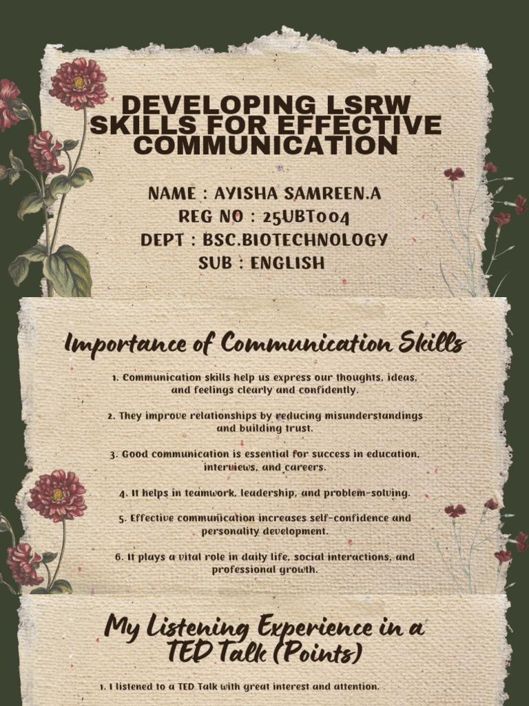 Enhancing LSRW Skills for Communication | PDF | Cognition | Learning