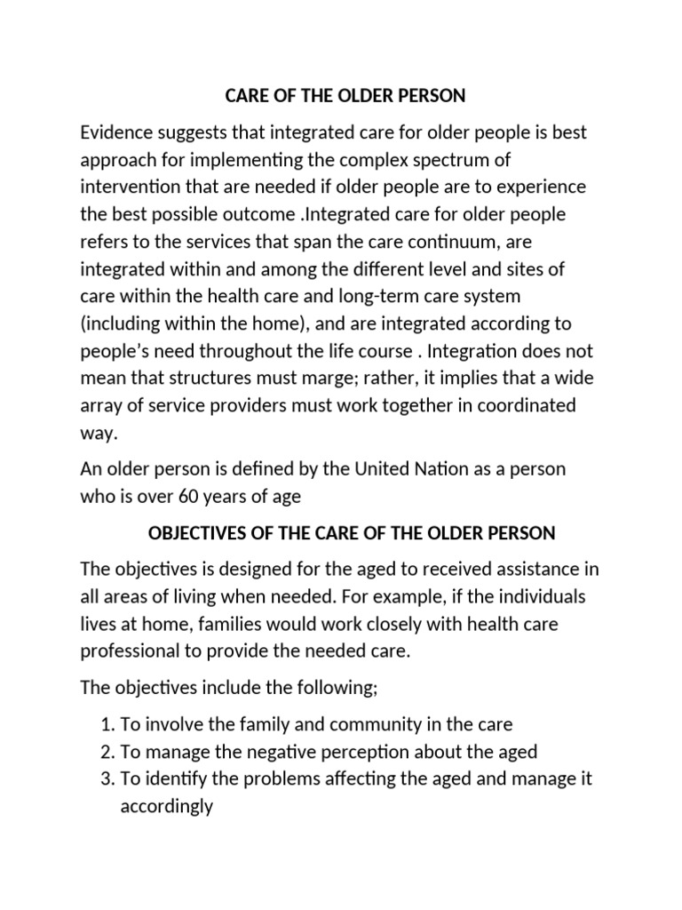 Integrated Care for Older Adults | PDF | Ageing | Senses
