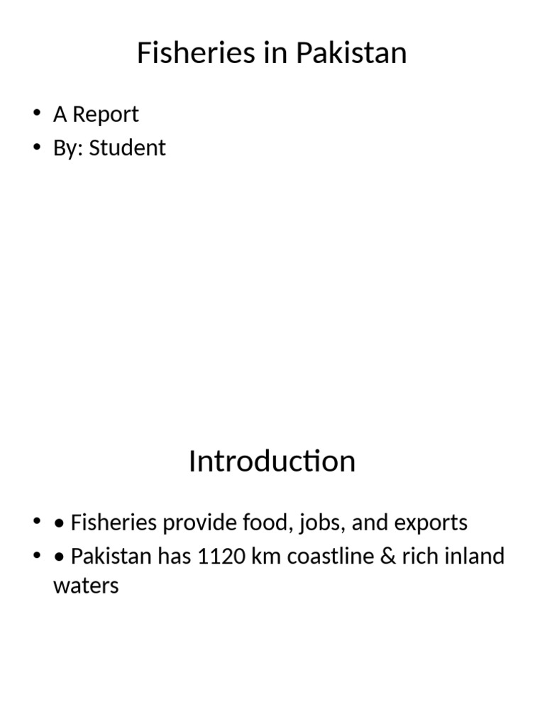 Overview of Pakistan's Fisheries Sector | PDF