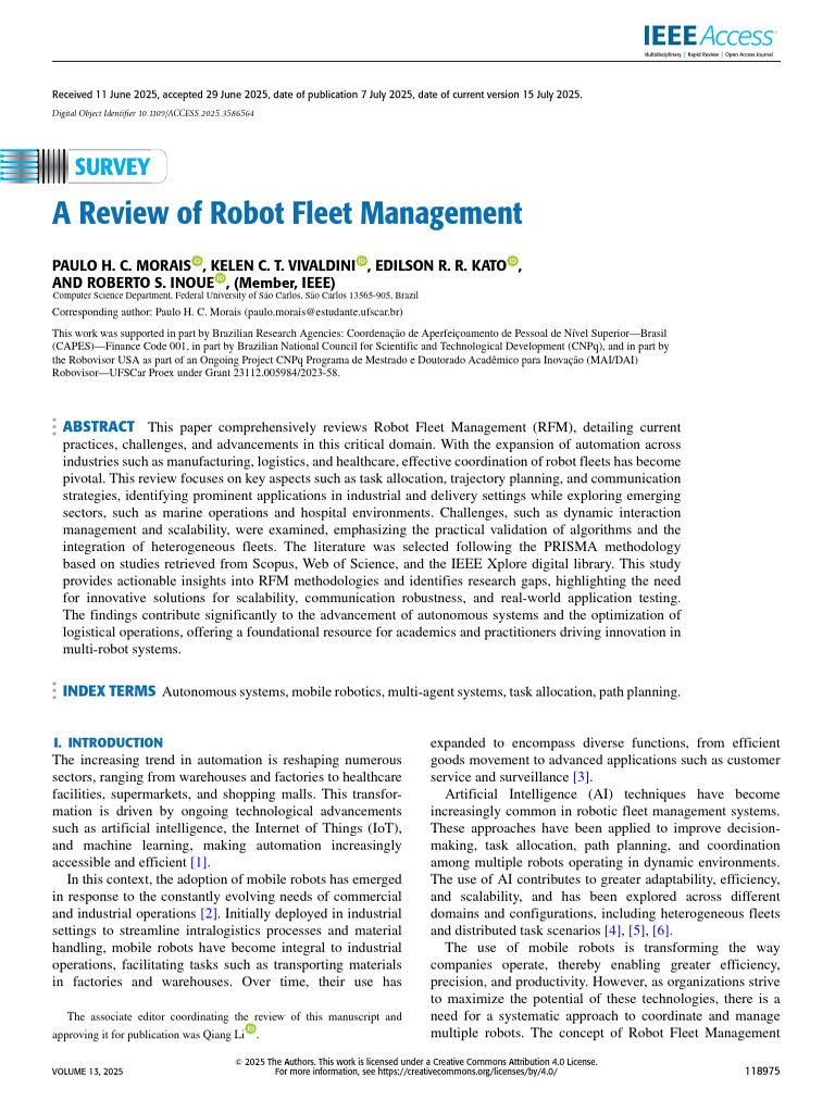Comprehensive Review of Robot Fleet Management | PDF | Intelligence (AI ...