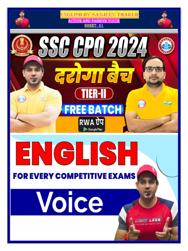Active and Passive Voice Exercises | PDF