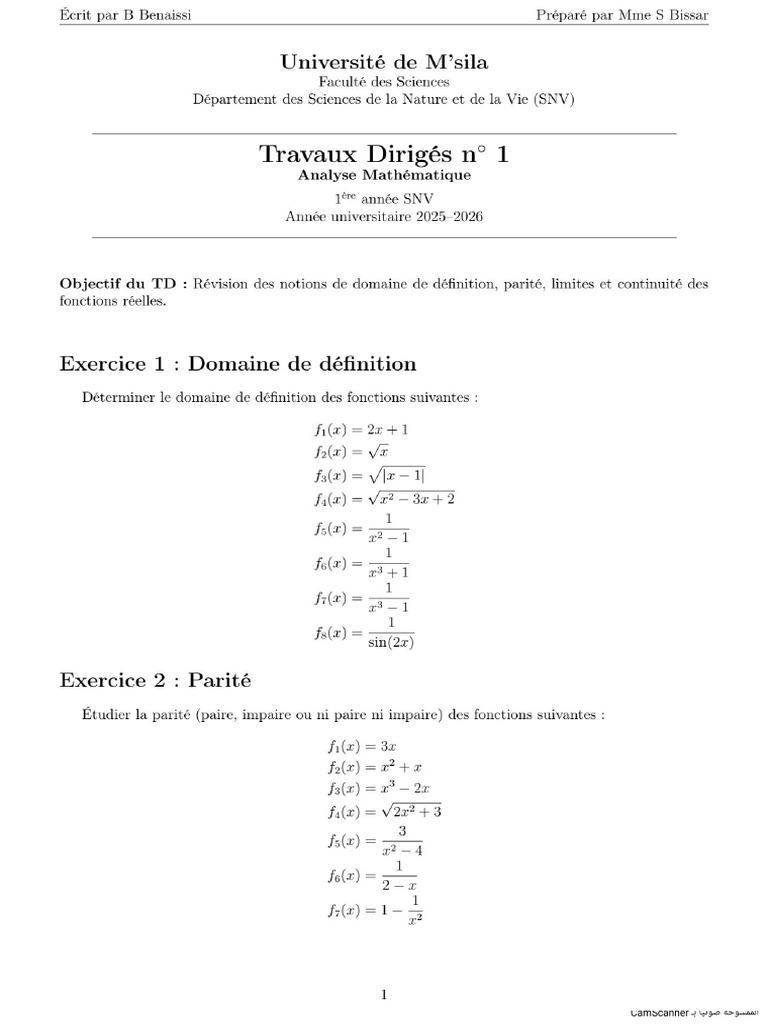 TD Math | PDF
