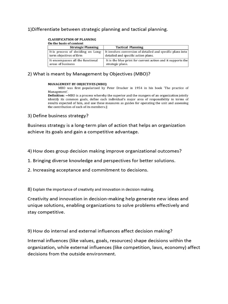 FOM UNIT 2 PART A | PDF